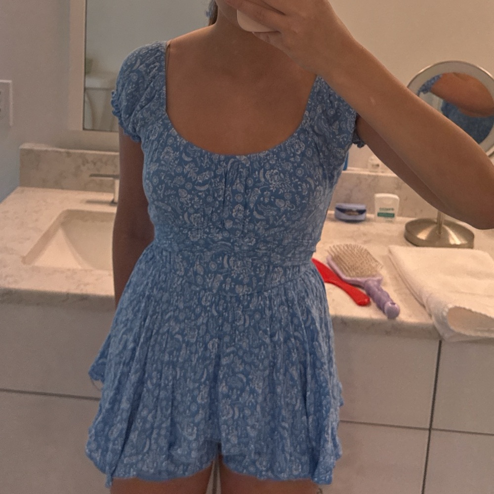 Altar'd State Blue Floral Mini Dress